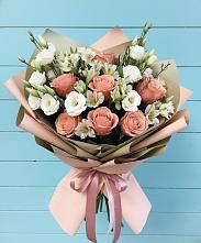 Букет цветов из:  Розы, Альстромерии и Лизиантусы #REPLACE_PRED# Амазаре