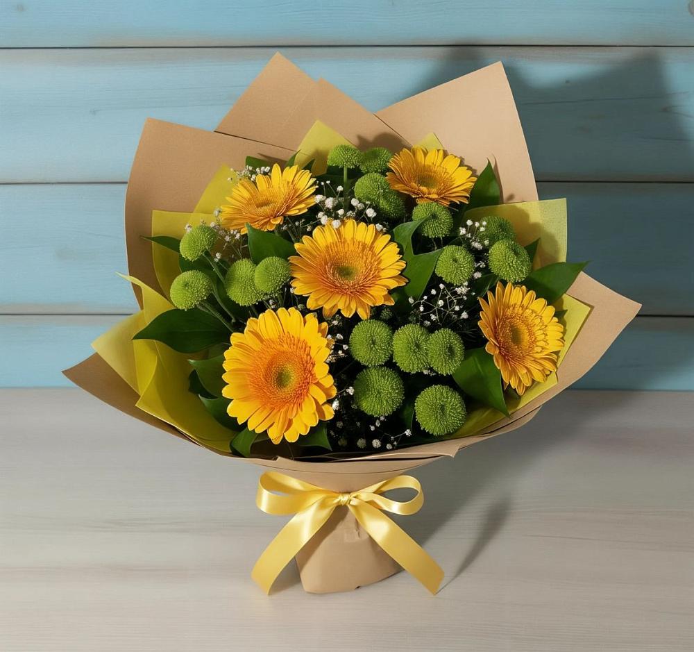 Букет цветов из: Герберы и Хризантемы в Амазаре