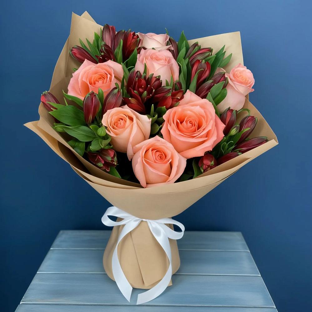 Букет цветов из: Розы и Альстромерии в Амазаре