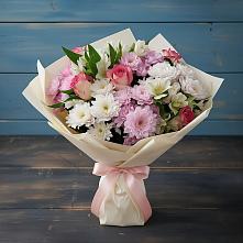 Букет цветов из:  Хризантемы, Альстромерии и Розы в Амазаре