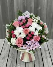Букет цветов из:  Альстромерии, Гвоздики, Розы и Хризантемы #REPLACE_PRED# Амазаре