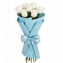 Букет 7 белых роз Проуд в Амазаре