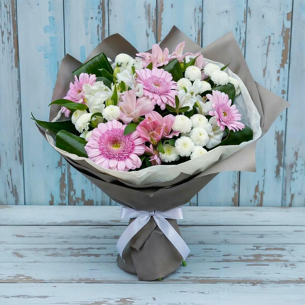 Букет цветов из: Герберы, Альстромерии и Хризантемы в Амазаре