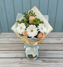 Букет цветов из:  Герберы, Розы и Хризантемы в Амазаре