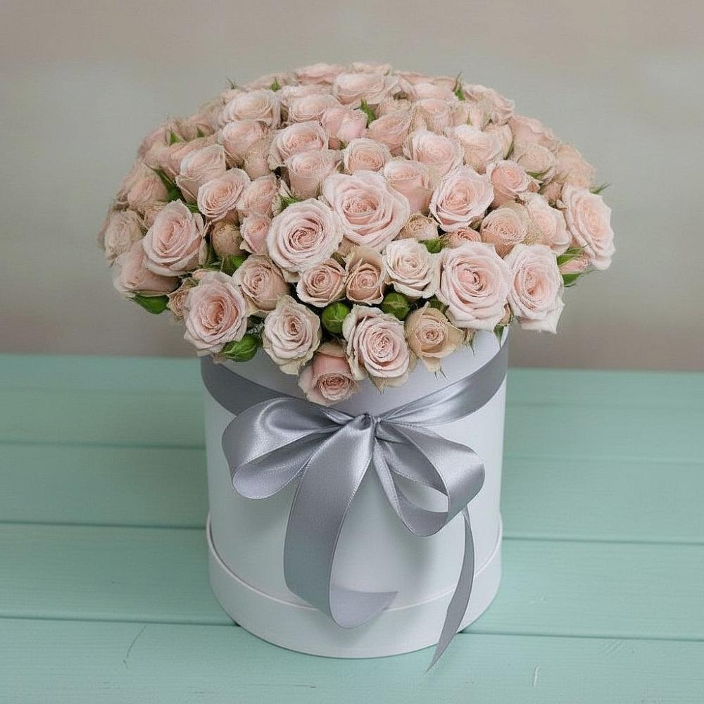 Цветочная композиция из Розы в шляпной коробке в Амазаре